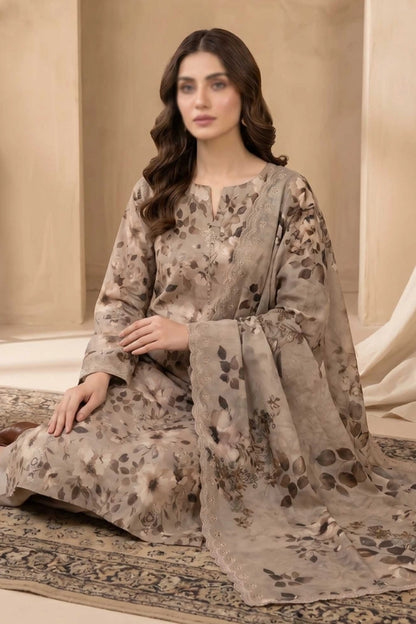 3 Piece - Embroidered Lawn - Tehzeeb 18508