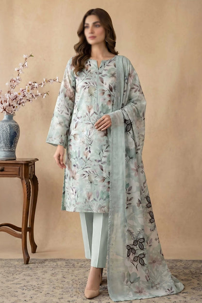 3 Piece - Embroidered Lawn - Tehzeeb 18509