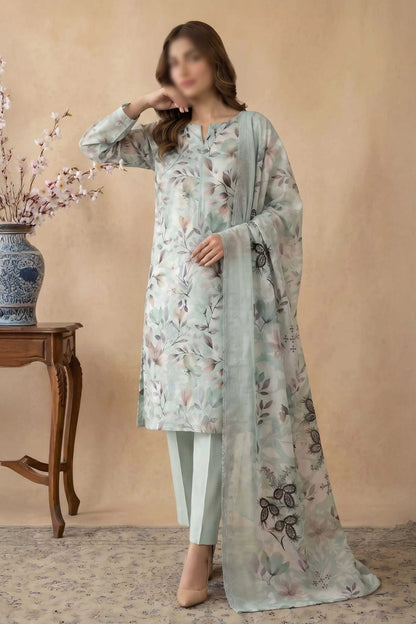 3 Piece - Embroidered Lawn - Tehzeeb 18509