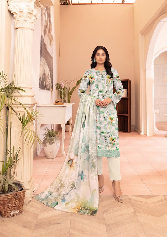 3 Piece - Embroidered Lawn - Fantak Raya V177 - 10