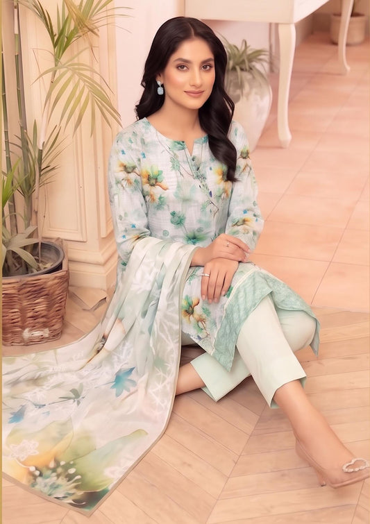 3 Piece - Embroidered Lawn - Fantak Raya V177 - 10