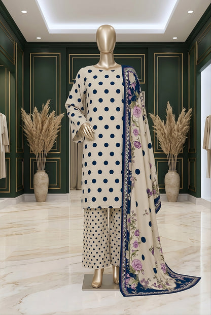 3 Piece - Digitally Printed Lawn - F82 - D6004