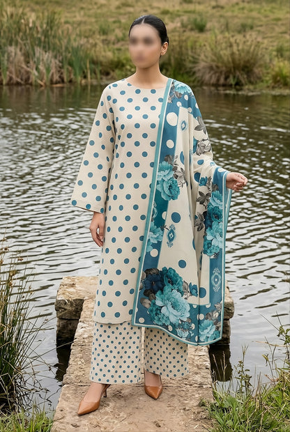 3 Piece - Digitally Printed Lawn - F82 - D6007