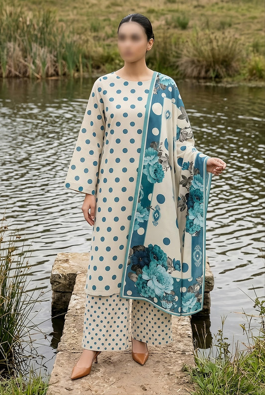 3 Piece - Digitally Printed Lawn - F82 - D6007