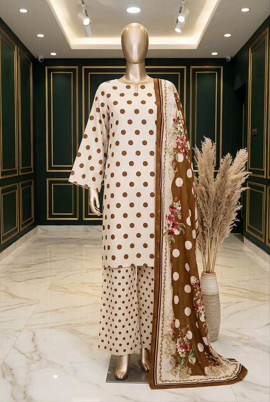 3 Piece - Digitally Printed Lawn - F82 - D6009