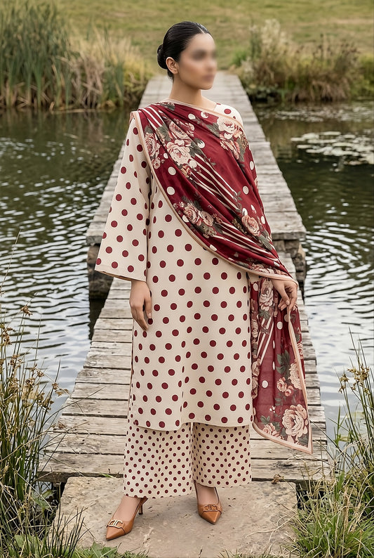 3 Piece - Digitally Printed Lawn - F82 - D6010