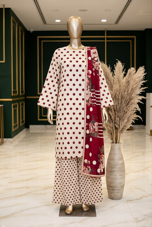 3 Piece - Digitally Printed Lawn - F82 - D6010